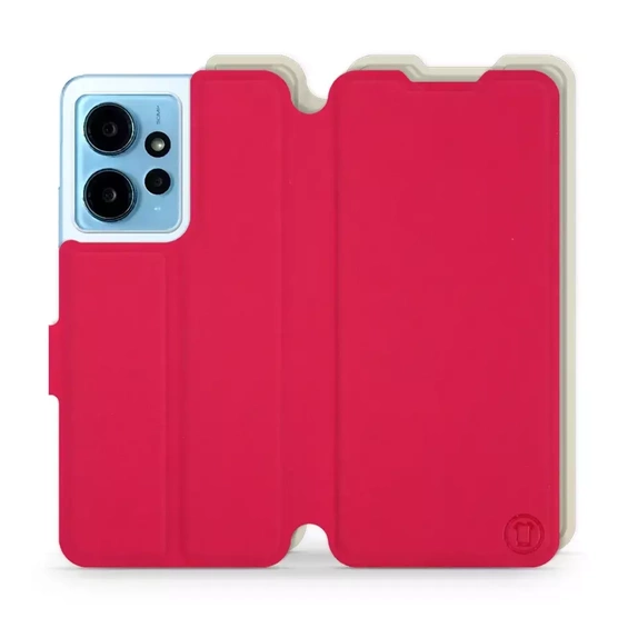 Etui Soft Touch do Xiaomi Redmi Note 12 4G - wzór Żywa czerwień z platyną