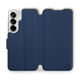 Etui Soft Touch do Samsung Galaxy S25 - wzór Głęboki granat z platyną