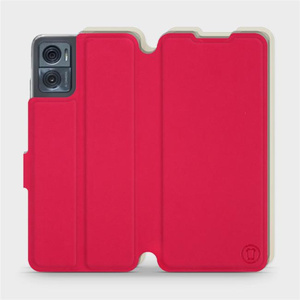 Etui Soft Touch do Motorola Moto E22i - wzór Żywa czerwień z platyną