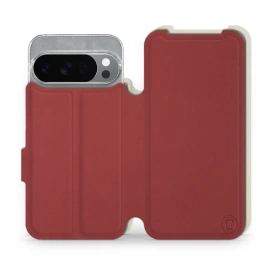 Etui Soft Touch do Google Pixel 10 Pro - wzór Zachodząca czerwień z platyną