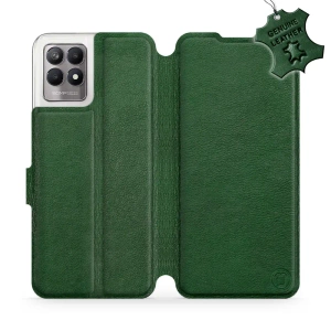 Etui ze skóry naturalnej do Realme 8i - wzór Green Leather