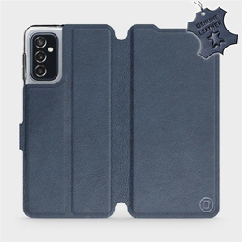 Etui ze skóry naturalnej do Samsung Galaxy M52 5G - wzór Blue Leather