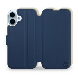 Etui Soft Touch do Apple iPhone 17 - wzór Głęboki granat z platyną