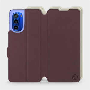 Etui Soft Touch do Motorola Moto G51 5G - wzór Matowy burgund z platyną