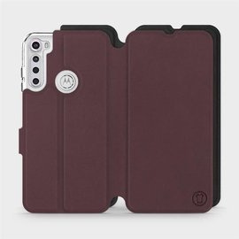 Etui Soft Touch do Motorola One Fusion Plus - wzór Matowy burgund z czernią