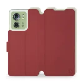 Etui Soft Touch do Motorola Edge 40 - wzór Zachodząca czerwień z platyną