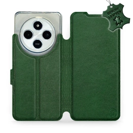 Etui ze skóry naturalnej do Xiaomi POCO C75 - wzór Green Leather