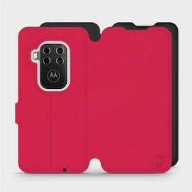 Etui Soft Touch do Motorola One Zoom - wzór Żywa czerwień z czernią