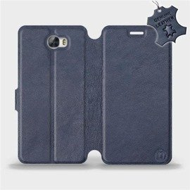 Etui ze skóry naturalnej do Huawei Y5 II - wzór Blue Leather