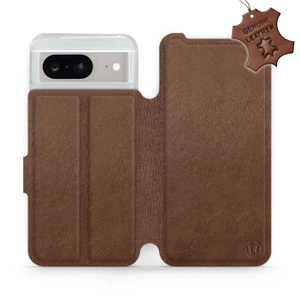 Etui ze skóry naturalnej do Google Pixel 8 - wzór Brown Leather
