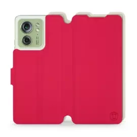 Etui Soft Touch do Motorola Edge 40 - wzór Żywa czerwień z platyną
