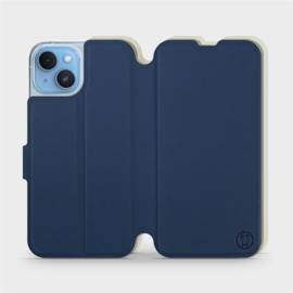 Etui Soft Touch do Apple iPhone 14 - wzór Głęboki granat z platyną