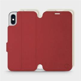 Etui Soft Touch do Apple iPhone XS - wzór Zachodząca czerwień z platyną