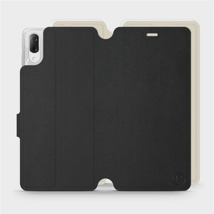 Etui Soft Touch do Sony Xperia L3 - wzór Satynowa czerń z platyną