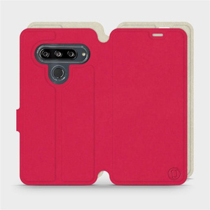 Etui Soft Touch do LG G8s ThinQ - wzór Żywa czerwień z platyną