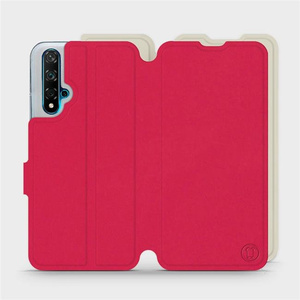 Etui Soft Touch do Huawei Nova 5T - wzór Żywa czerwień z platyną