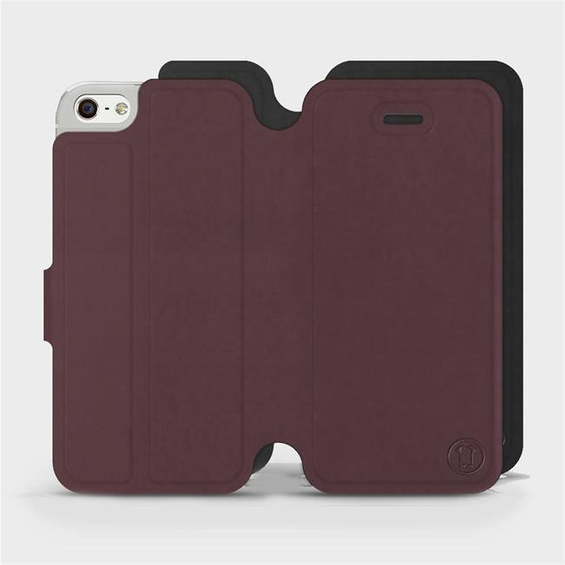 Etui Soft Touch do Apple iPhone 5s - wzór Matowy burgund z czernią