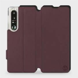 Etui Soft Touch do Sony Xperia 1 III - wzór Matowy burgund z czernią