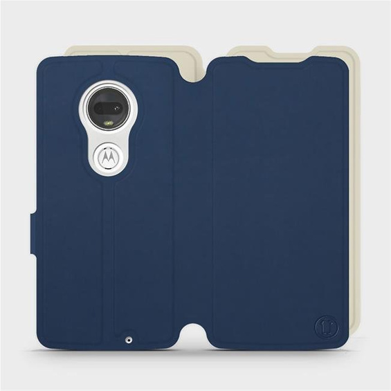 Etui Soft Touch do Motorola Moto G7 - wzór Głęboki granat z platyną