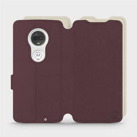 Etui Soft Touch do Motorola Moto G7 Plus - wzór Matowy burgund z platyną