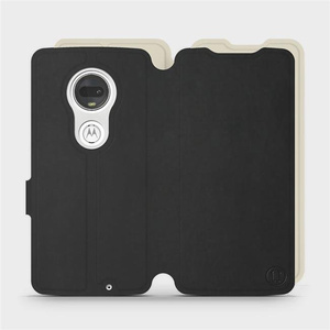 Etui Soft Touch do Motorola Moto G7 Plus - wzór Satynowa czerń z platyną