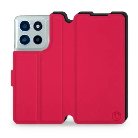 Etui Soft Touch do Motorola Moto G56 5G - wzór Żywa czerwień z czernią