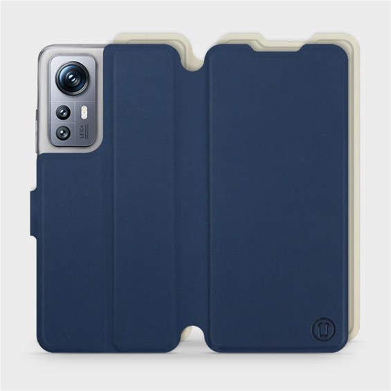 Etui Soft Touch do Xiaomi 12S - wzór Głęboki granat z platyną