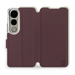 Etui Soft Touch do Vivo V50 Lite - wzór Matowy burgund z platyną