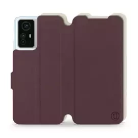 Etui Soft Touch do Xiaomi Redmi Note 12S - wzór Matowy burgund z platyną