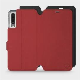 Etui Soft Touch do Samsung Galaxy A7 2018 - wzór Zachodząca czerwień z czernią