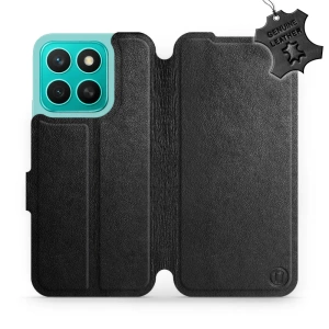 Etui ze skóry naturalnej do Huawei Honor X8c - wzór Black Leather