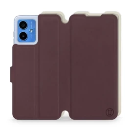 Etui Soft Touch do Motorola Moto G14 - wzór Matowy burgund z platyną
