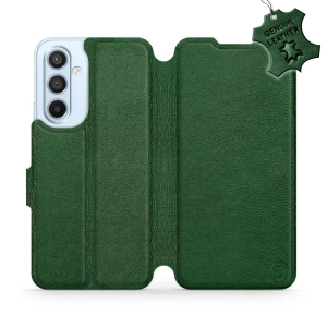 Etui ze skóry naturalnej do Samsung Galaxy A54 - wzór Green Leather