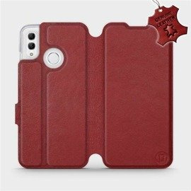 Etui ze skóry naturalnej do Huawei Honor 10 Lite - wzór Dark Red Leather