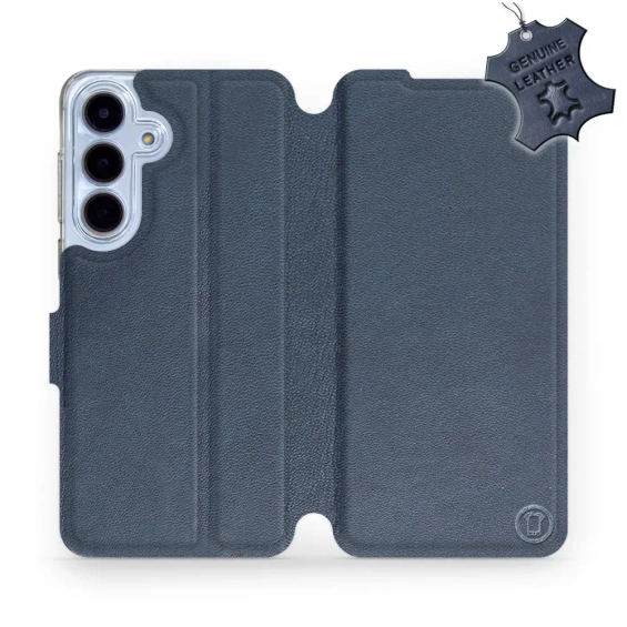 Etui ze skóry naturalnej do Samsung Galaxy S25 FE 5G - wzór Blue Leather