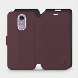 Etui Soft Touch do LG Q7 - wzór Matowy burgund z czernią