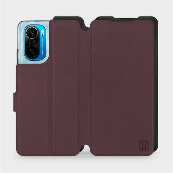 Etui Soft Touch do Xiaomi POCO F3 - wzór Matowy burgund z czernią