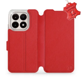 Etui ze skóry naturalnej do Xiaomi 15T - wzór Red Leather