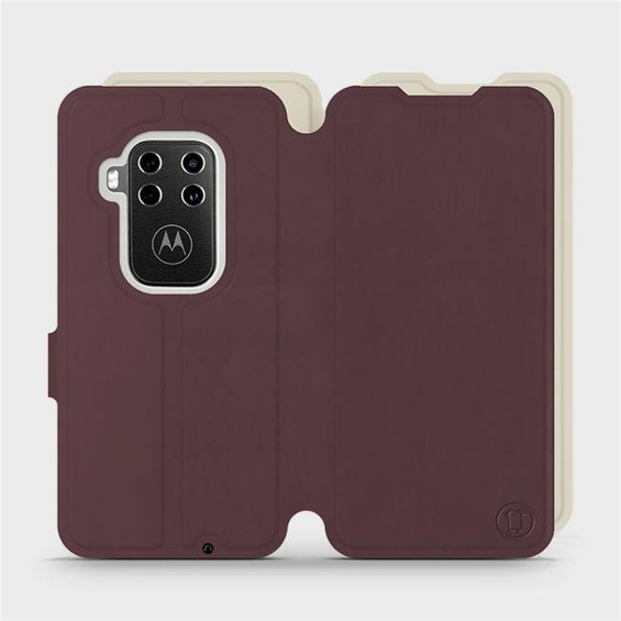Etui Soft Touch do Motorola One Zoom - wzór Matowy burgund z platyną