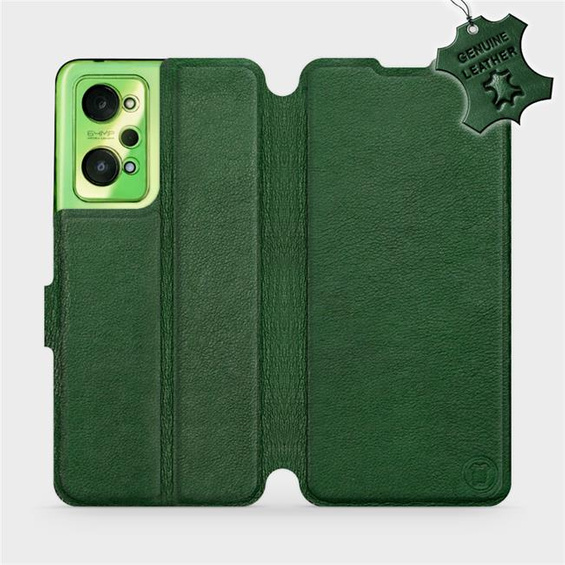 Etui ze skóry naturalnej do Realme GT Neo 2 - wzór Green Leather