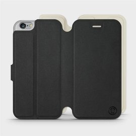 Etui Soft Touch do Apple iPhone 6 - wzór Satynowa czerń z platyną