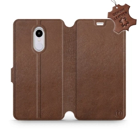 Etui ze skóry naturalnej do Xiaomi Redmi Note 4 - wzór Brown Leather
