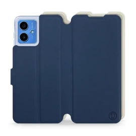 Etui Soft Touch do Motorola Moto G14 - wzór Głęboki granat z platyną