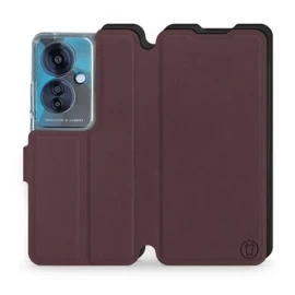 Etui Soft Touch do OPPO Reno 11F - wzór Matowy burgund z czernią