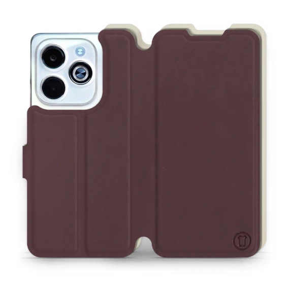 Etui Soft Touch do Infinix Smart 8 - wzór Matowy burgund z platyną
