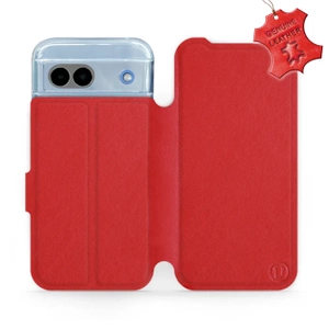 Etui ze skóry naturalnej do Google Pixel 8A - wzór Red Leather