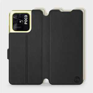 Etui Soft Touch do Xiaomi POCO C40 - wzór Satynowa czerń z platyną