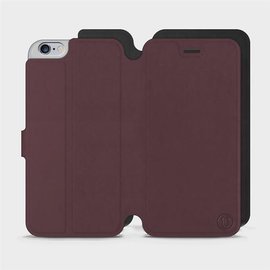 Etui Soft Touch do Apple iPhone 6s Plus - wzór Matowy burgund z czernią