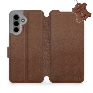 Etui ze skóry naturalnej do Samsung Galaxy A36 5G - wzór Brown Leather
