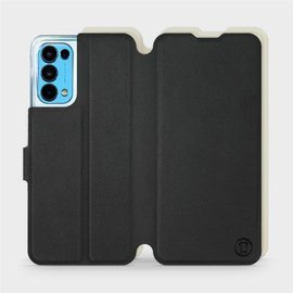 Etui Soft Touch do OPPO RENO 5 5G - wzór Satynowa czerń z platyną